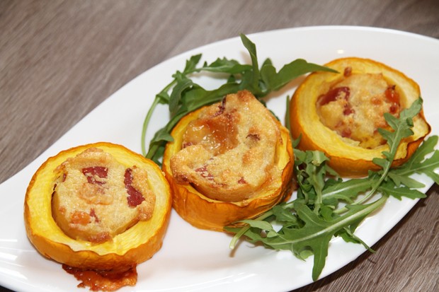 Zucchiniringe mit Schinken - Käse - Fülle