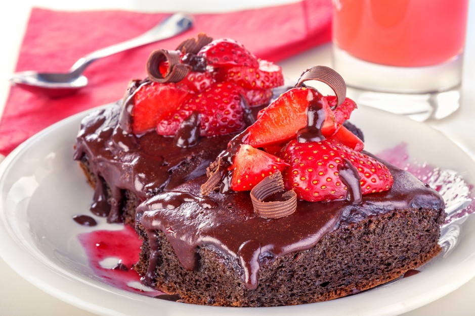 Brownies mit Erdbeeren
