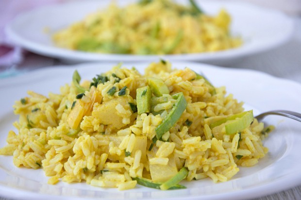 Vegetarischer Curry - Reissalat