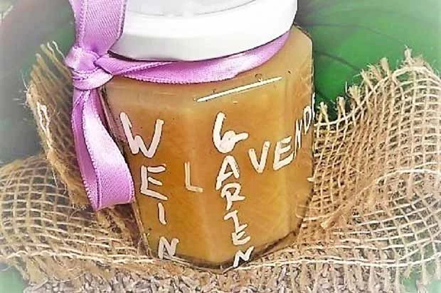 Weingartenpfirsich Marmelade mit Lavendelduft
