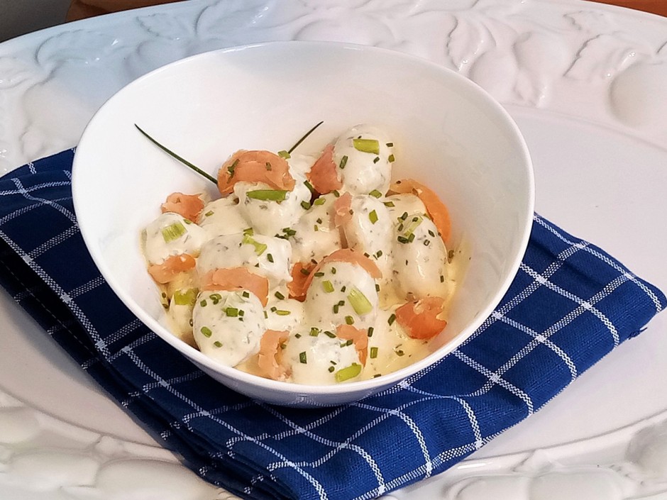 Gnocchi mit Lachs und Schnittlauch