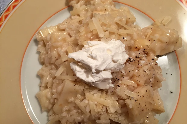 Sellerierisotto mit Ziegenfrischk&auml;se