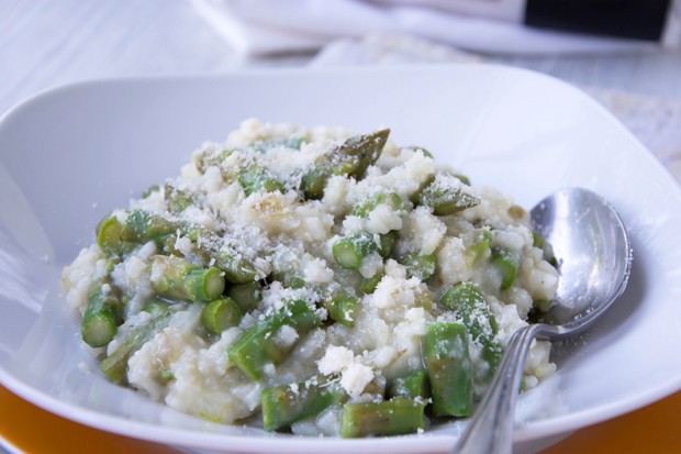 Risotto mit grünem Spargel