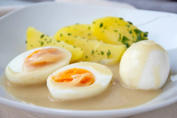 Senfeier in Honig - Orangen - Sauce