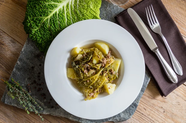 Faschiertes mit Kartoffel und Wirsing