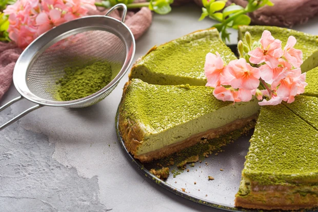 Matcha-K&auml;sekuchen
