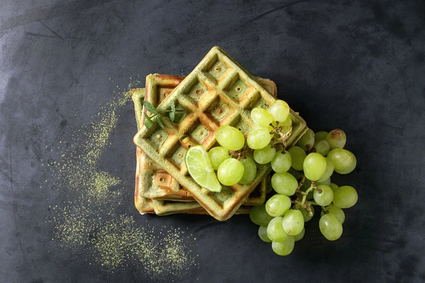 Waffeln mit Matcha