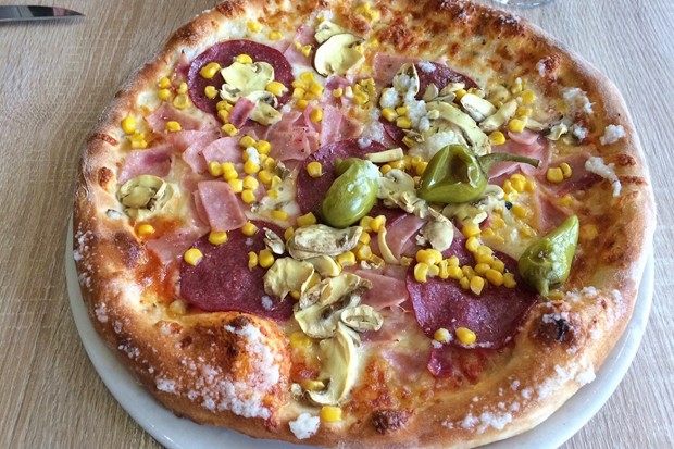 Bunt-belegte Pizza