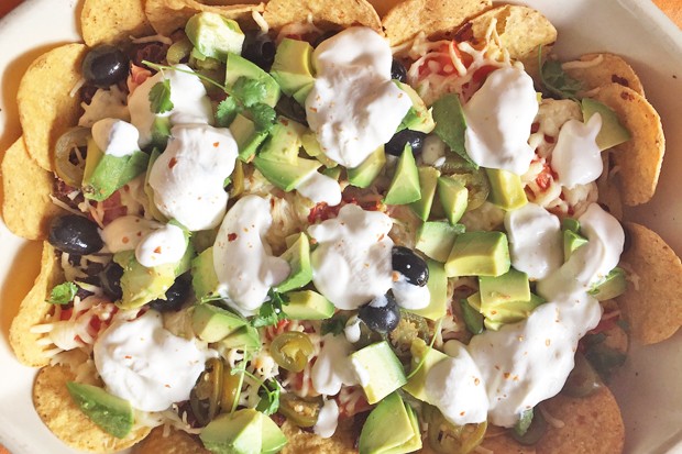 Gratinierte Nachos mit Bohnen