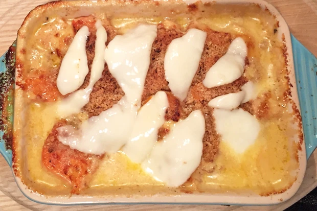 K&uuml;rbis-Mozzarella-Gratin