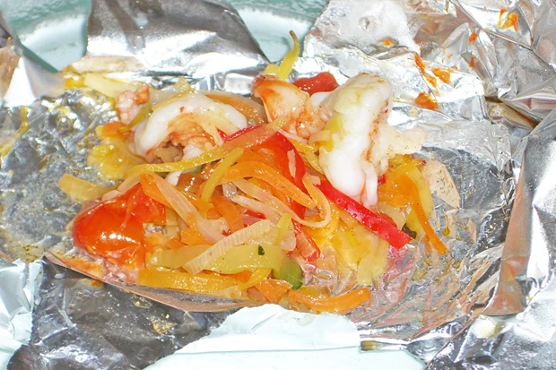 Garnelen en papillote