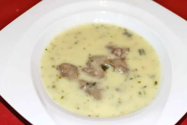 Lauchcremesuppe mit Rind