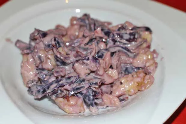 K&auml;sesp&auml;tzle mit Rotkraut