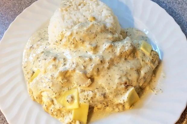 Kabeljau in Dillsauce