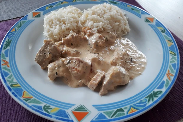 Putengeschnetzeltes in Frischk&auml;sesauce