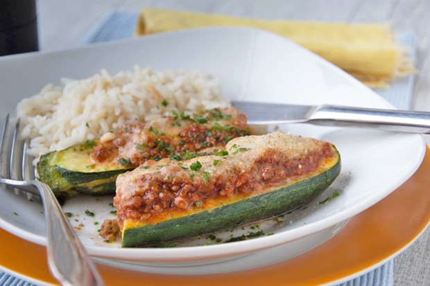 Gefüllte Zucchini mit Rindfleisch