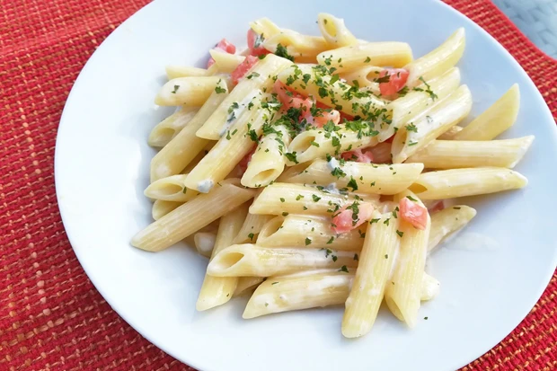 Nudeln mit Blauschimmelk&auml;se
