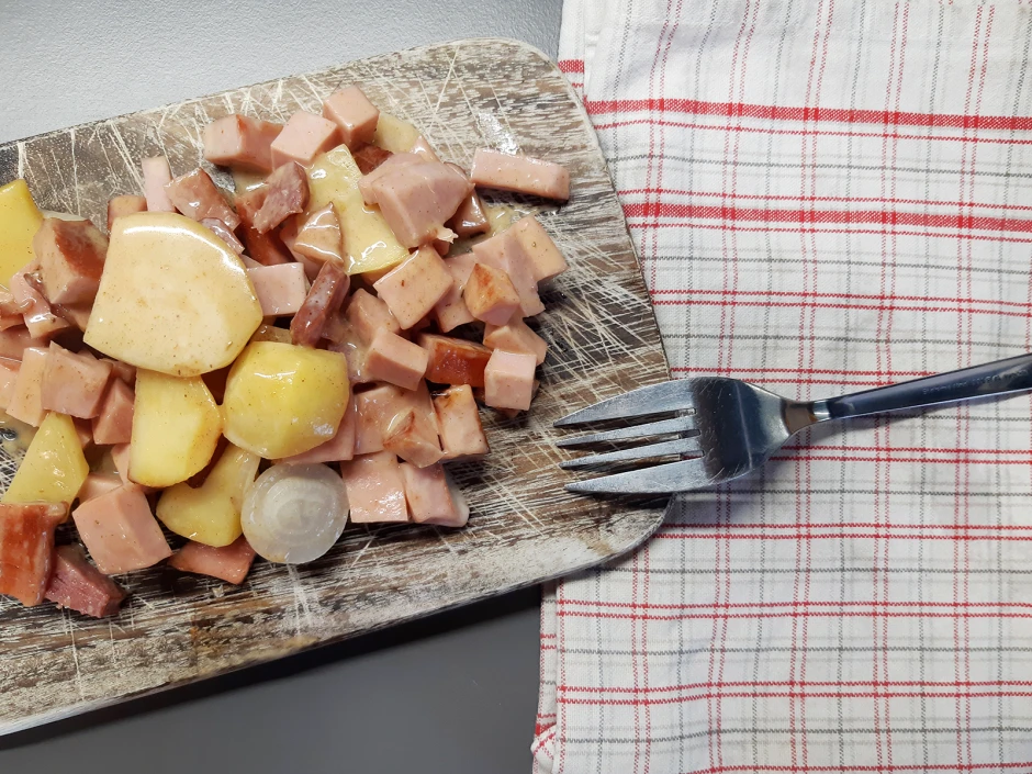 Speck-Leberk&auml;se-Pfanne