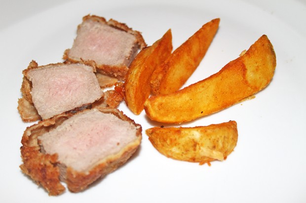 Gebackenes Wildschweinrückensteak