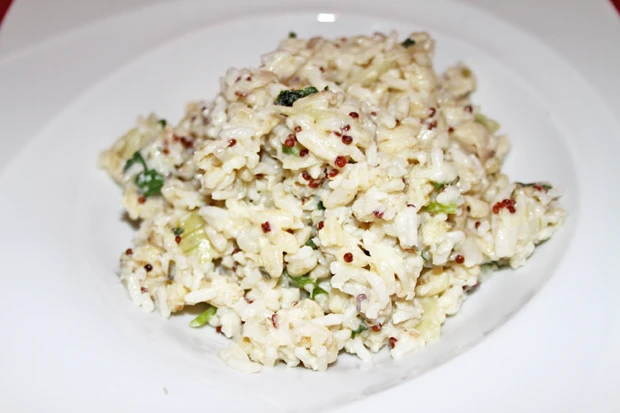 Kabeljau-Risotto mit B&auml;rlauch und Ziegenfrischk&auml;se