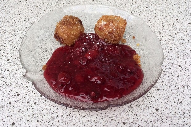 Topfenknödel mit Beerensauce