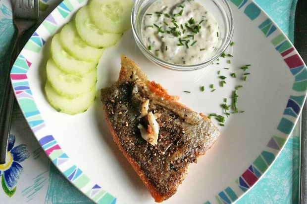Gebratenes Lachsfilet