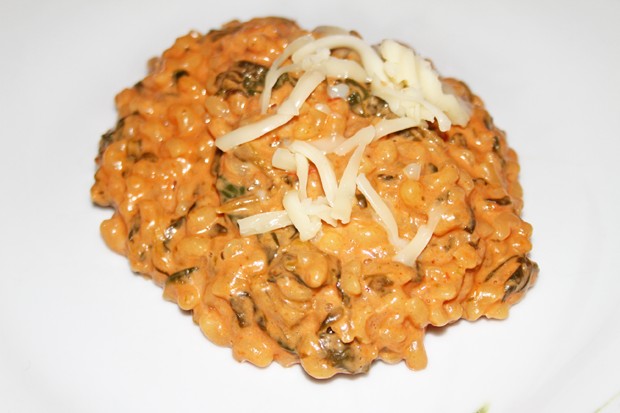 Pastasotto mit Mangold und Ziegenfrischkäse