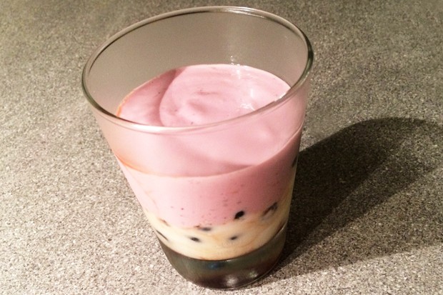 Heidelbeer-Himbeer-Cremedessert