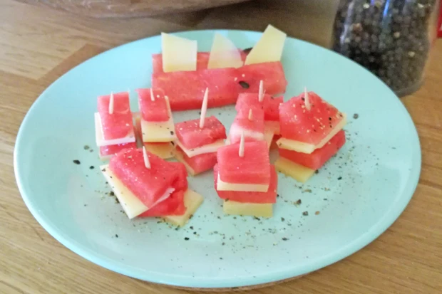 Melone-K&auml;se-Snack