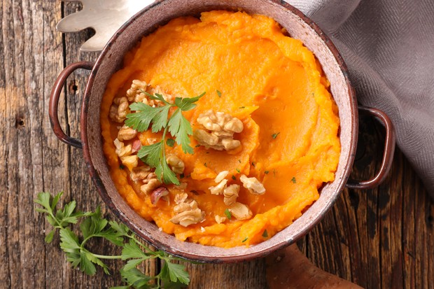 Süßkartoffelpüree mit Curry
