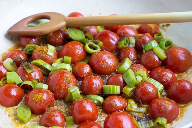 Tomaten-Lauch-Gemüse