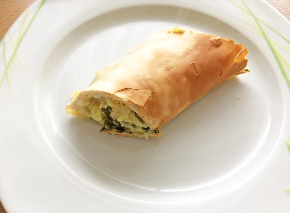 Kartoffel-B&auml;rlauchstrudel