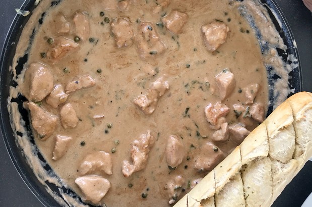 Puten-Geschnetzeltes in Pfeffersauce