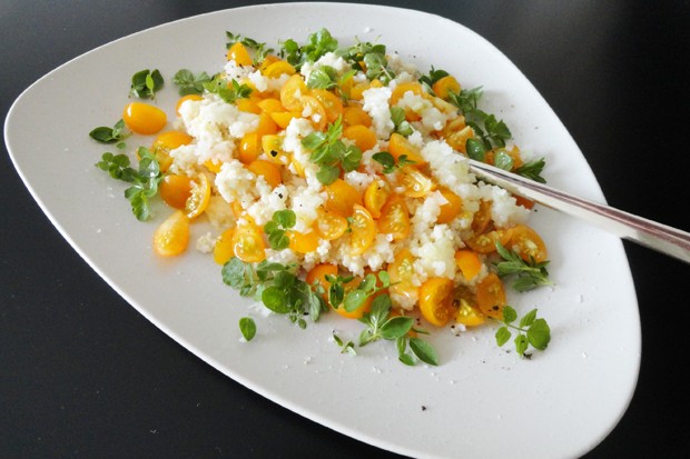 Cocktailparadeisersalat mit Goldhirse