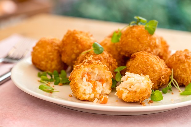 Gebackene Kürbis-Risotto-Bällchen