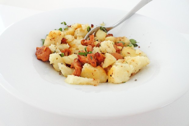 Grießschmarrn mit Eierschwammerl