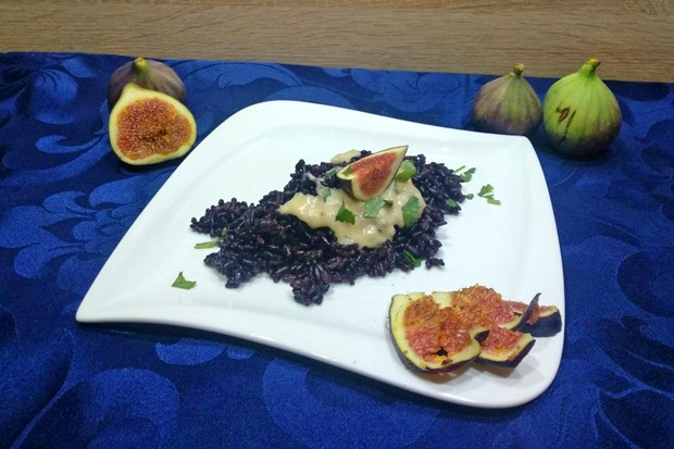 Schwarzer Reis mit Feigensauce