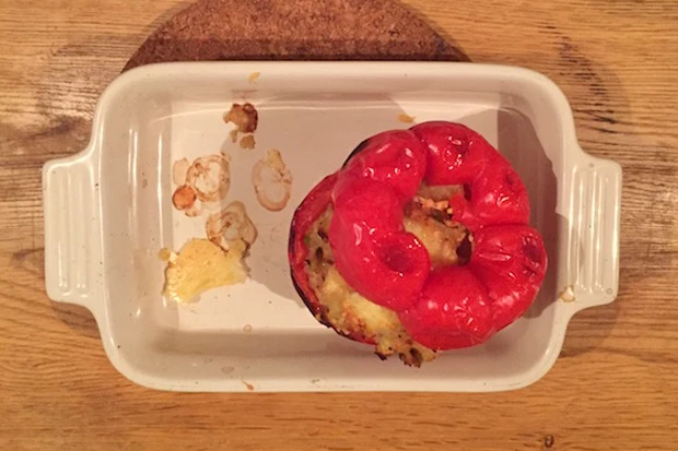 Gef&uuml;llte Paprika mit Tofu und Couscous