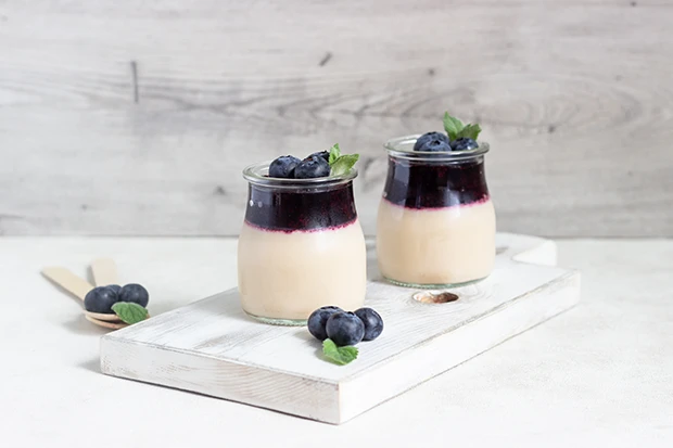 Heidelbeer-Vanille-Dessert