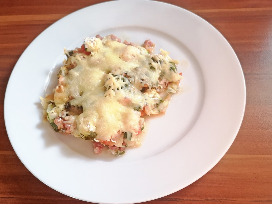 Zucchini-Schinken-Gratin