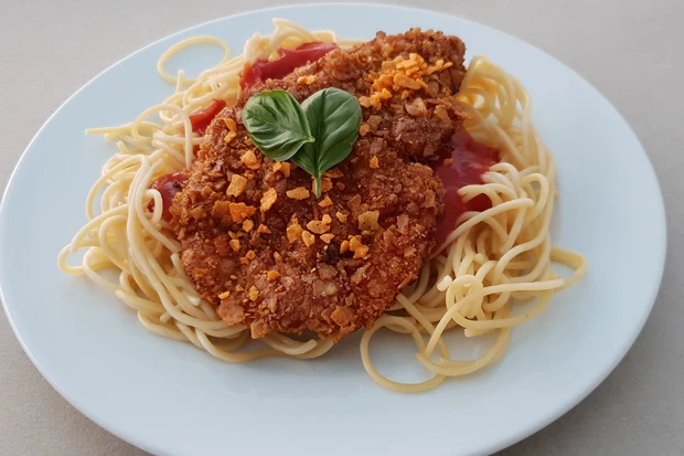 Picatta Milanese mit Tortilla Chips