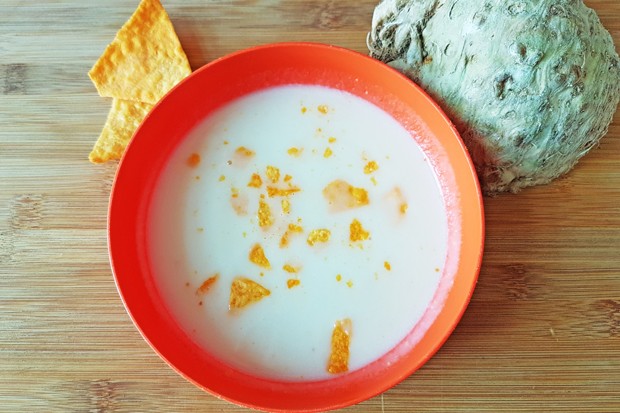 Selleriecremesuppe mit Tortilla Chips