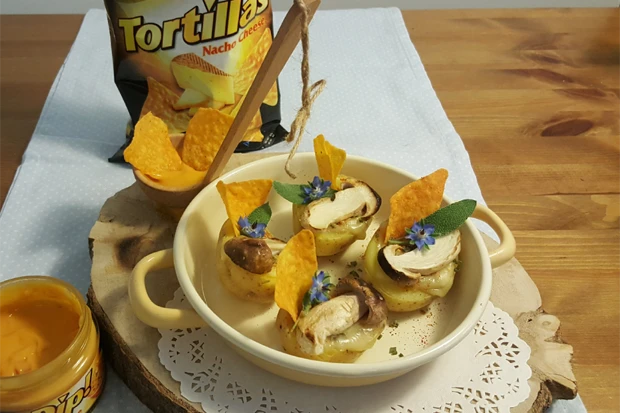 Gebackene Kartoffeln mit einer Chio-Cheese-Dip F&uuml;llung