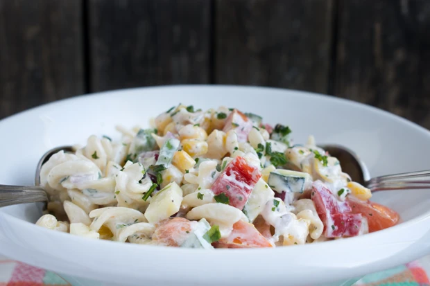 Vegetarischer Nudelsalat