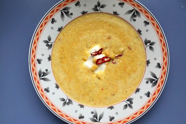 Feurige Maiscremesuppe