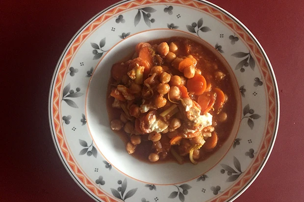 Scharfe Tomaten-Kichererbsen-Pfanne