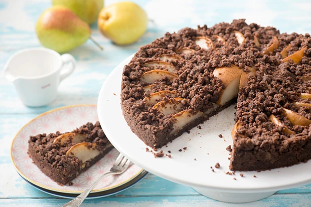 Schoko-Birnen-Streuselkuchen