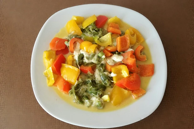 Gebratener Paprika mit Mozzarella
