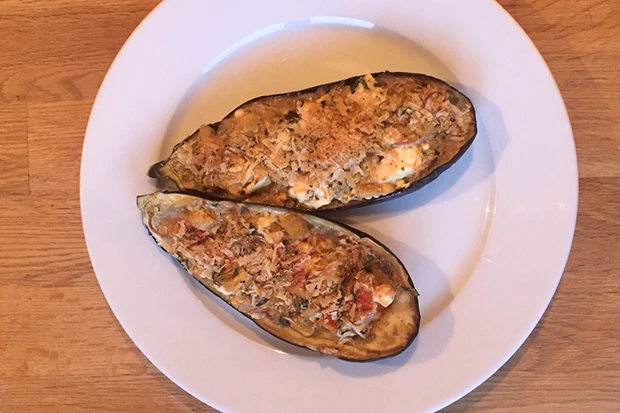 Gef&uuml;llte Auberginen mit Feta