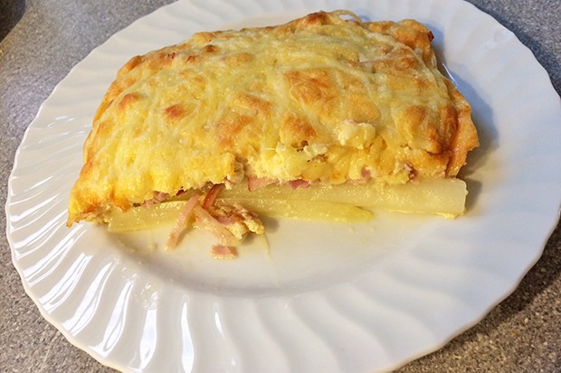 Spargelauflauf mit Schinken